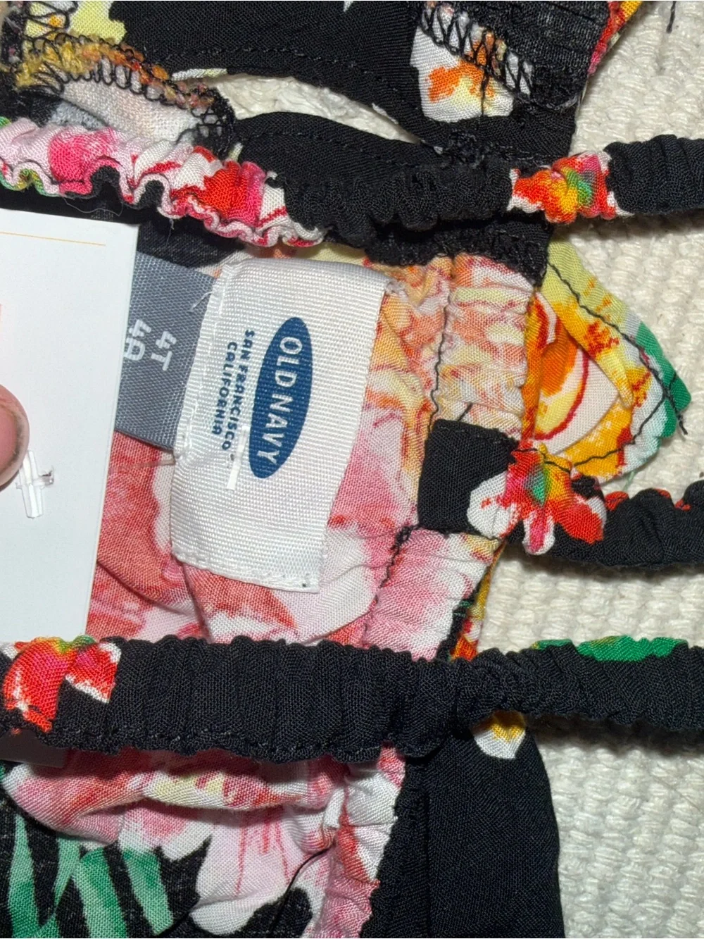 Old Navy Black Maxi Dress with Pink & Yellow Floral Print
